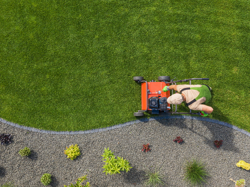 lawn mowing bird's eye view Dublin, GA
